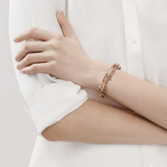 Diamond Gold Hardware Chain 18K Rose Gold Italy