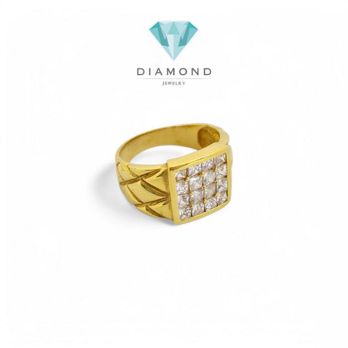 Cincin Mas Laki Square 23K-Diamond Jewelry
