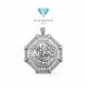 Liontin Mas Ornate Octagon calligraphy Initial ALLAH 18K-Diamiond Jewelry