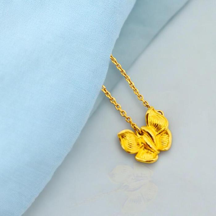 Kalung emas kupu kupu 24K/ gold necklace butterfly/ kalung emas asli kupu -24 k