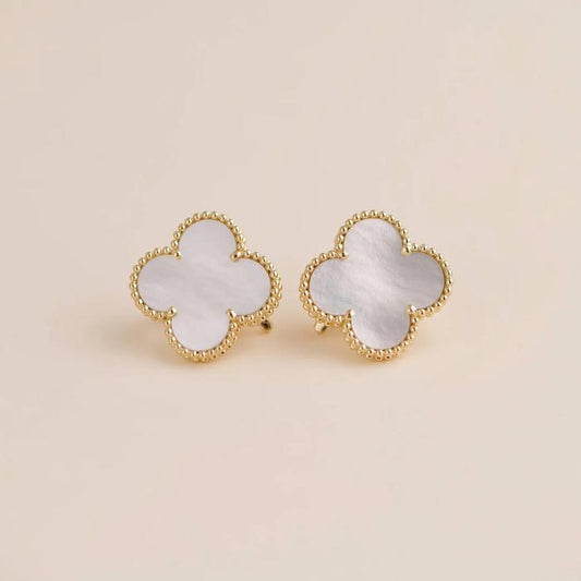 Magic MOP clover white vca earring 18k-Diamond Jewelry
