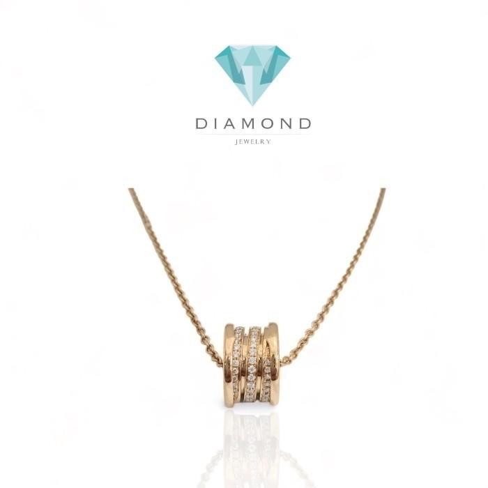 Round Whirl Diamond necklace 18k bv rose gold zero-Diamond Jewelry