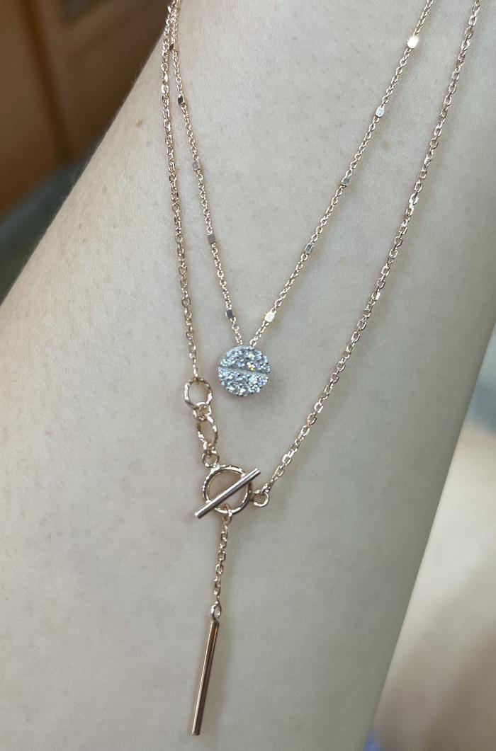 Double Layer Necklace Rose Gold 18 K