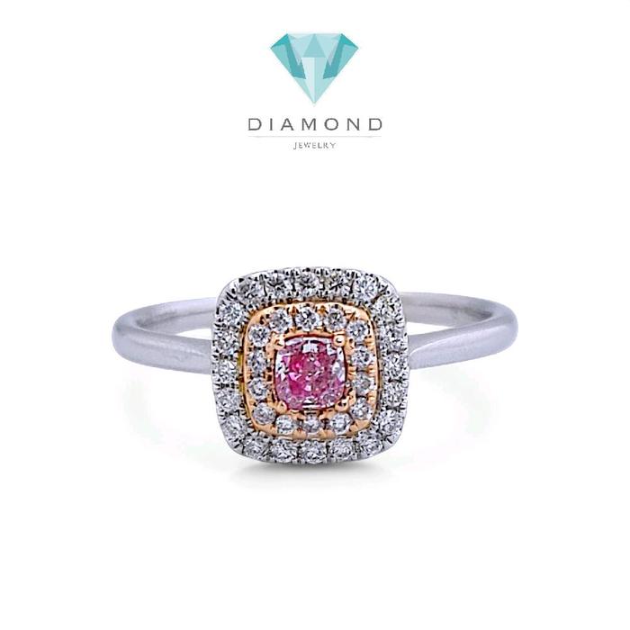 Pink Cushion Diamond Ring 18K / Cincin Berlian Pink Cushion 18K / Diamond Jewelry 378CB827BMLS - HT