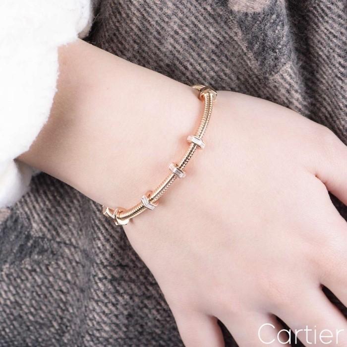 Screw Diamond Bangle Bracelet 18K Rose Gold Ecreu-Diamond Jewelry-192GBSM38000RY-HT