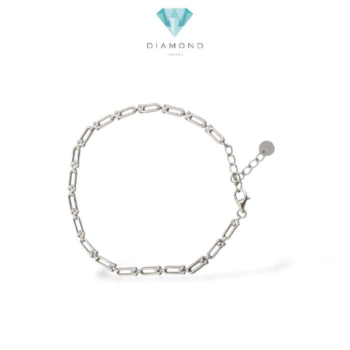 Chain White Gold Brecelet 17K / Diamond Jewelry / 484GMS229LS