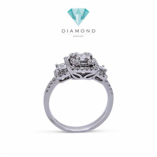 Tri Baguette diamond ring/cincin berlian baguette kotak 18k-Diamond jewelry