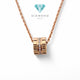Ice Cube Diamond Chop Pendant Necklace 18K/Square Ice Cube Kalung Berlian / Diamond Jewelry-378KBD12000RY-HT