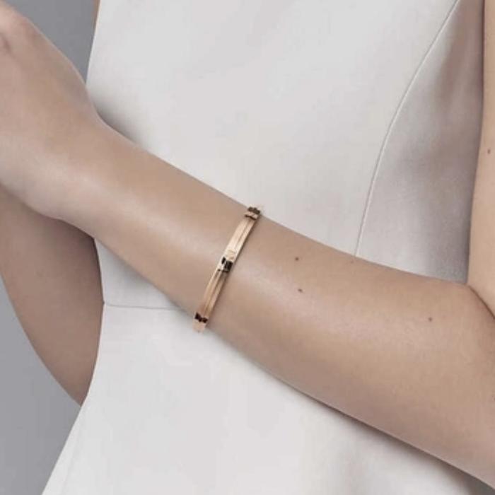 T full gold bangle 18k rose gold-Diamond Jewelry