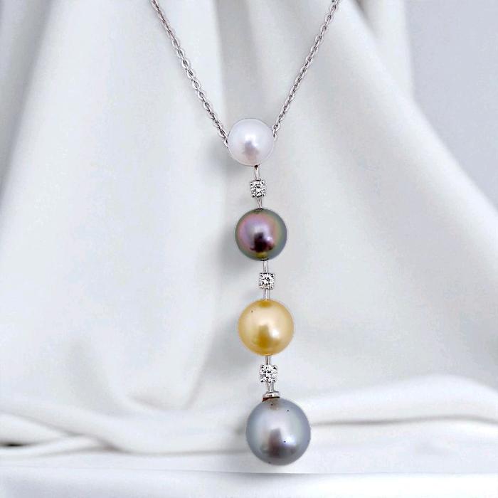 Liontin Multi Color Pearl Diamond 18K / Diamond Jewelry 12LMGT2635WP HT