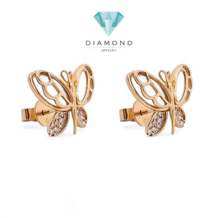 Anting Berlian Kupu-Kupu & MOP-Diamond Jewelry-397AB2989SD-HT