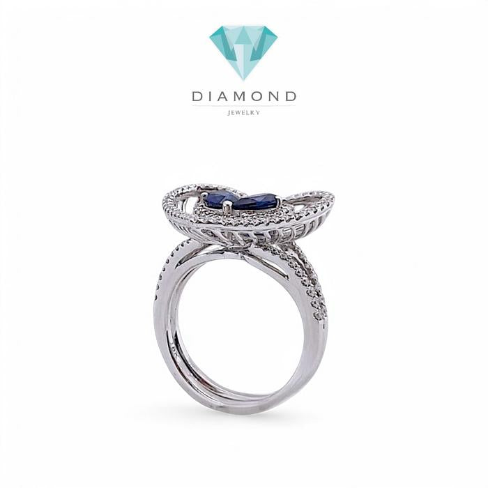 Love Sapphire Diamond Ring 18K / Diamond Jewelry