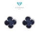 Clover Pietersite vintage Earring 18K / Diamond Jewelry