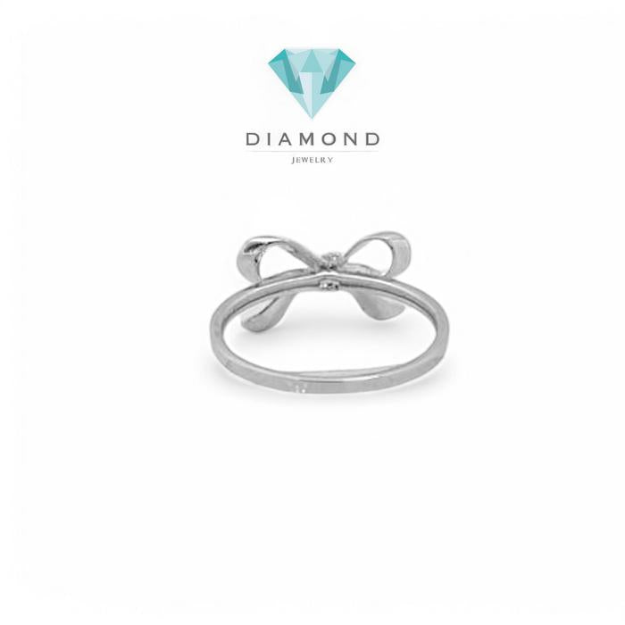 Cincin Mas Putih Pita 750K-Diamond Jewelry