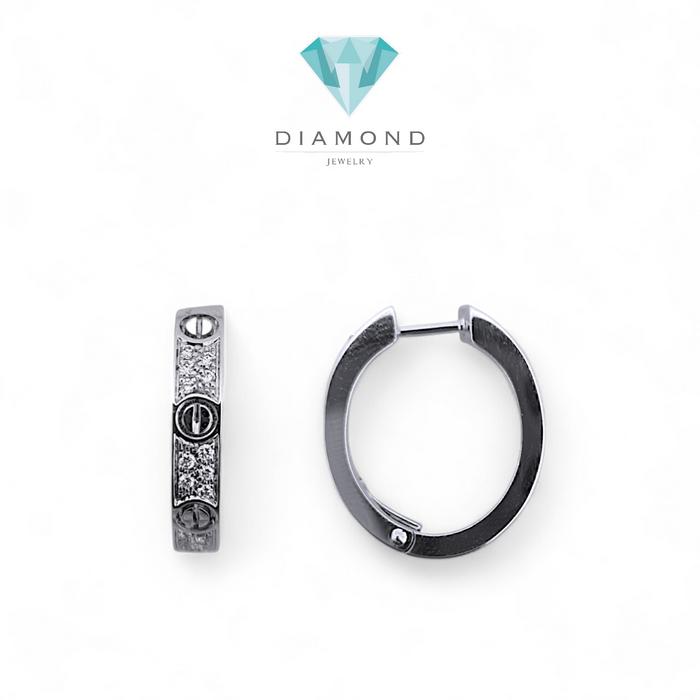 Love CRT Diamond Earrings duo hoop / Diamond Jewelry