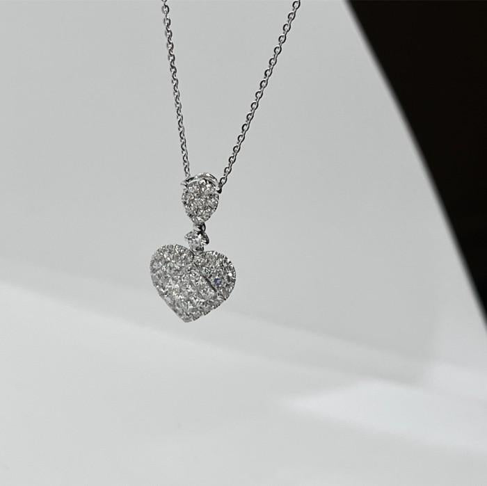 Heart pear Pave Diamond Pendant 18K gold-Diamond Jewelry