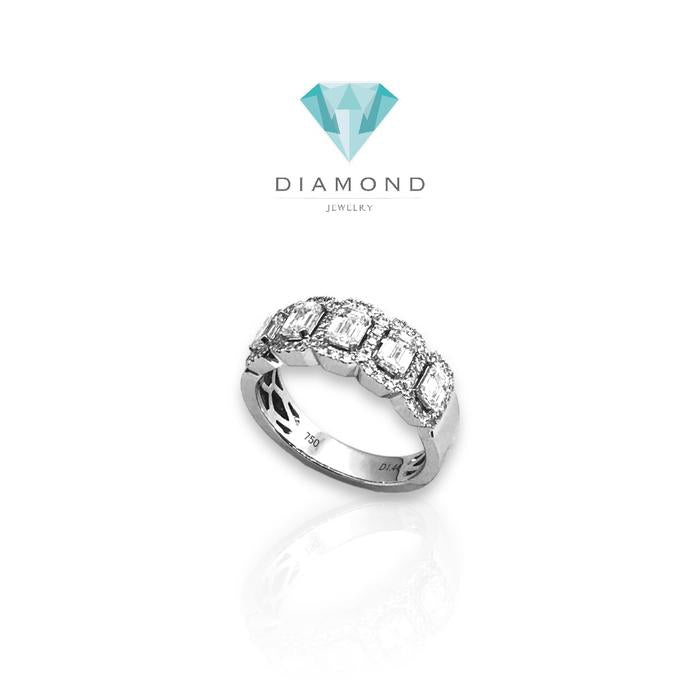 Cincin  berlian diamond baguette listring halo18k/diamond ring baguette listring halo 18k- diamond jewelry