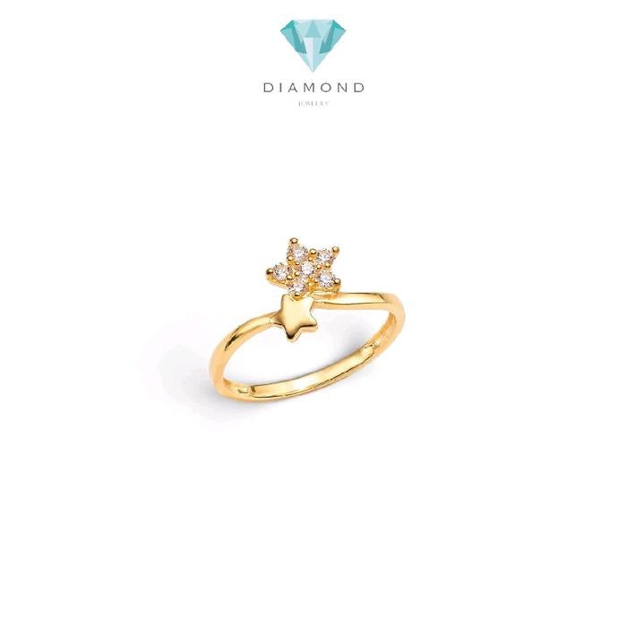 Gold Star Zirconia Kids Ring 16K / Cincin emas Bintang Zirconia 16K / Diamond Jewelry / 446CMS098LS