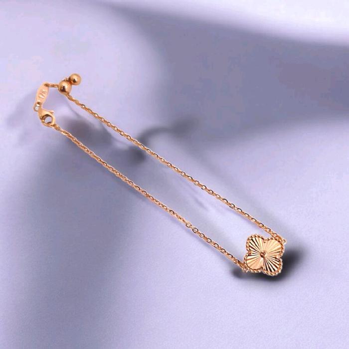 Small Clover Rose Gold Brecelet 17K /  Diamond Jewelry / 486GMS293LS