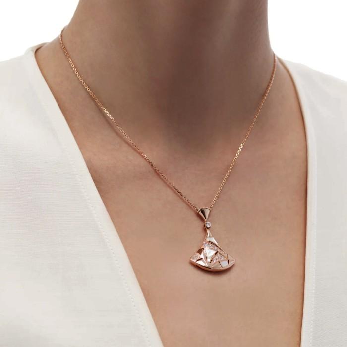 Mother of Pearl Diamond Necklace bv diva Vivaldi -Diamond Jewelry