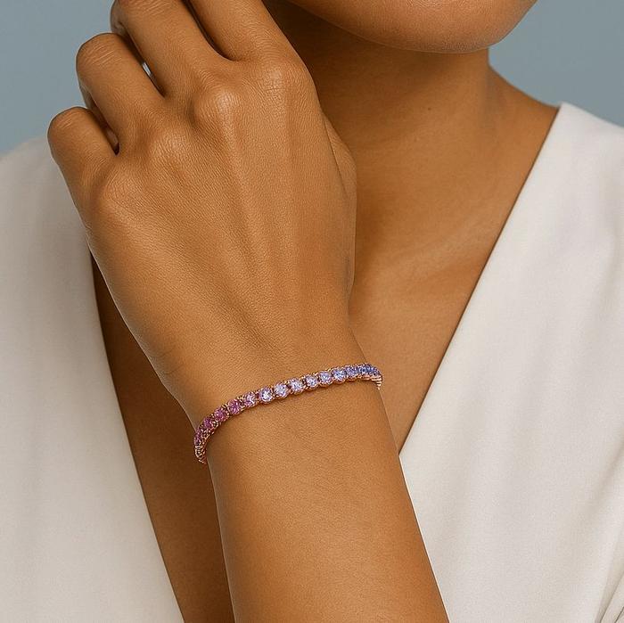 Rainbow Diamond Bracelet 18K / Gelang Berlian Rainbow 18K / Diamond Jewelry 2BG7000LS - HT