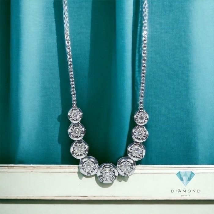Diamond necklace ninth round 18k-Diamond Jewelry