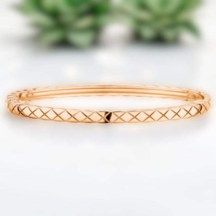 Quilt diamond bangle white gold 18k/gelang quilt emas putih  -Diamond Jewelry