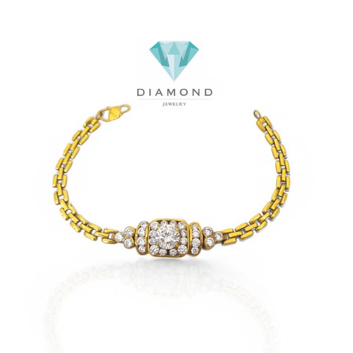 Gelang Emas Model Jam Tangan 23K-Diamond Jewelry-79GMS18WP-HT