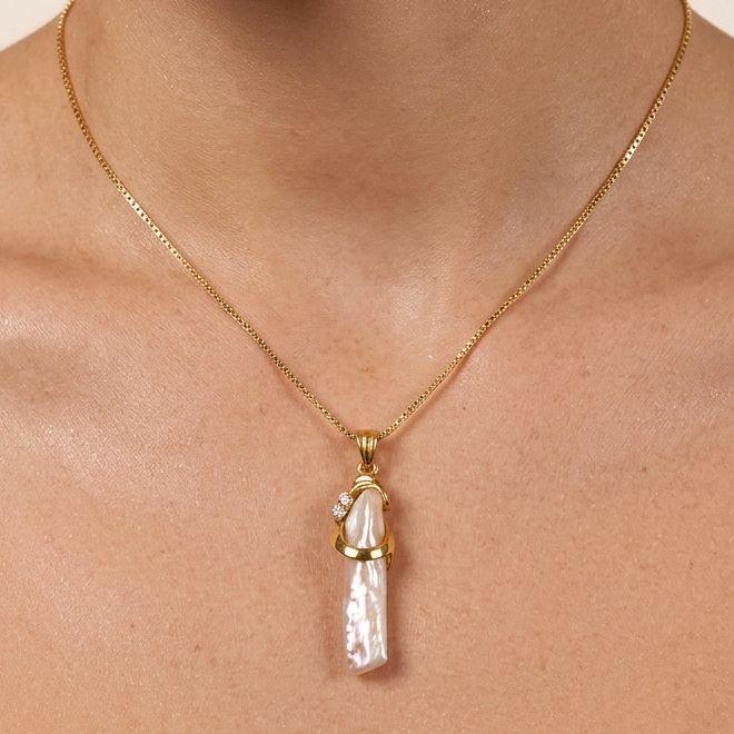 Biwa Mop Pendants 23K / Liontin Mutiara Biwa 23K / Diamond Jewelry / 207LMSWP5