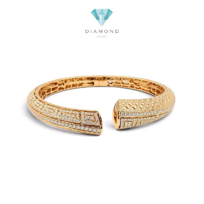 Luxe Geometric Diamond Bangle 18K / Gelang Berlian Geometris Mewah 18K / Diamond Jewelry / DB0052711