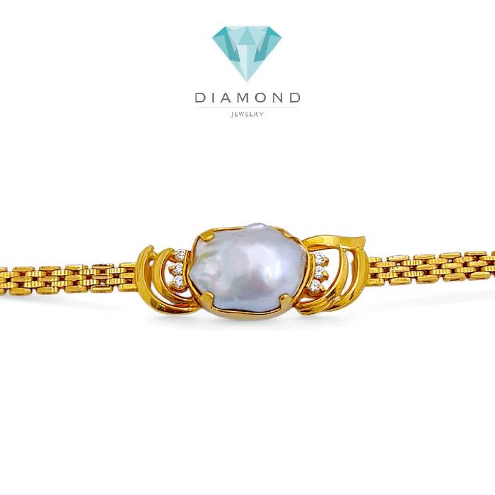 Pearl Gold Bracelet 23K / Gelang Emas Mutiara 23K / Diamond Jewelry 836M24WP-HT