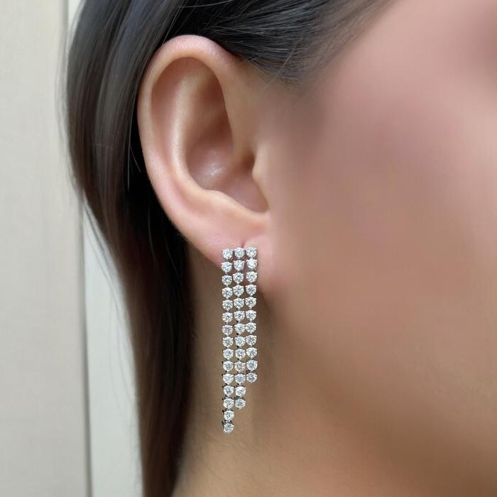 Anting Berlian Panjang/ Diamond Earring Rainfall triad / Diamond Jewelry