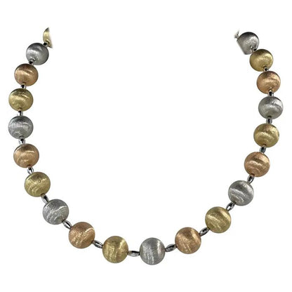 Tricolor Bid Gold Necklace 22K Gold-Diamond Jewelry-1KMS35LSNEWTRICOLOR-HT