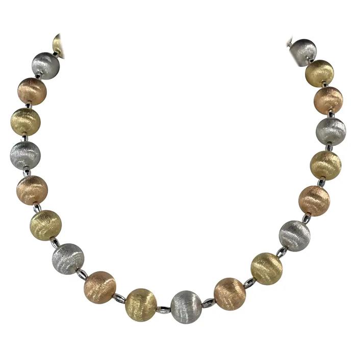 Tricolor Bid Gold Necklace 22K Gold-Diamond Jewelry-1KMS35LSNEWTRICOLOR-HT