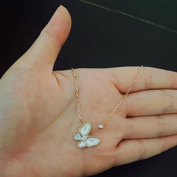 VCA butterfly vancleef diamond necklace 18K gold Diamond Jewelry