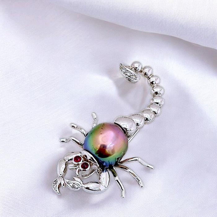 Scorpion Pearl Diamond Bross 18K / Diamond Jewelry