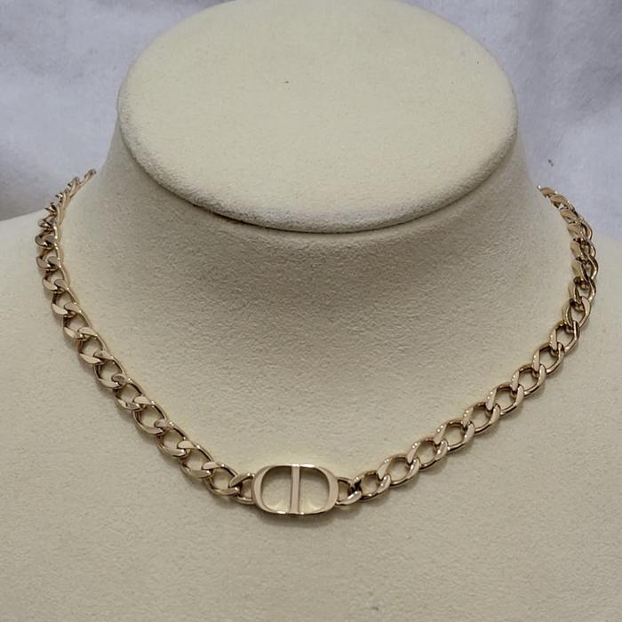 CD logo choker petit /large necklace 18k gold-Diamond Jewery