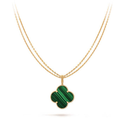 Vca Green Malachite Magic pendant necklace 18K gold -Diamond Jewelry