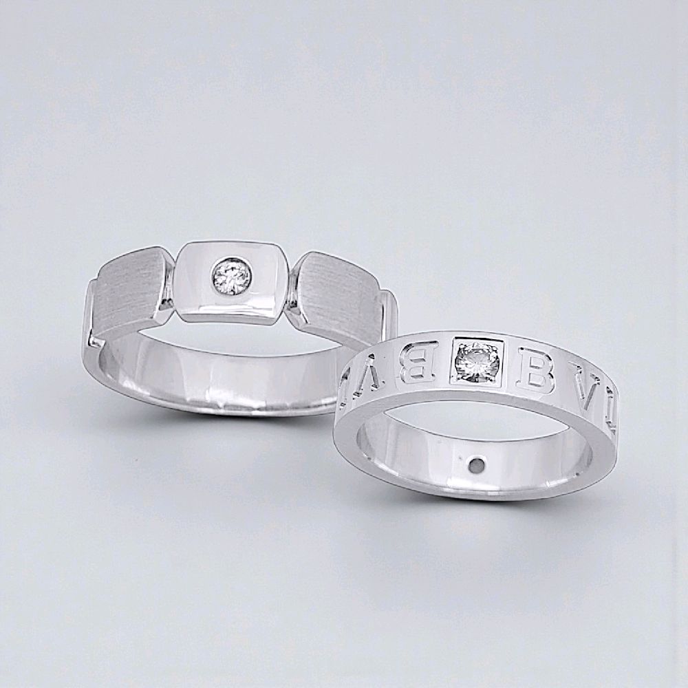 Wedding Diamond Ring 18K / Cincin Kawin Berlian 18K / Diamond Jewelry 87CBGT695WPLS - 90CBNKH7410WPLS