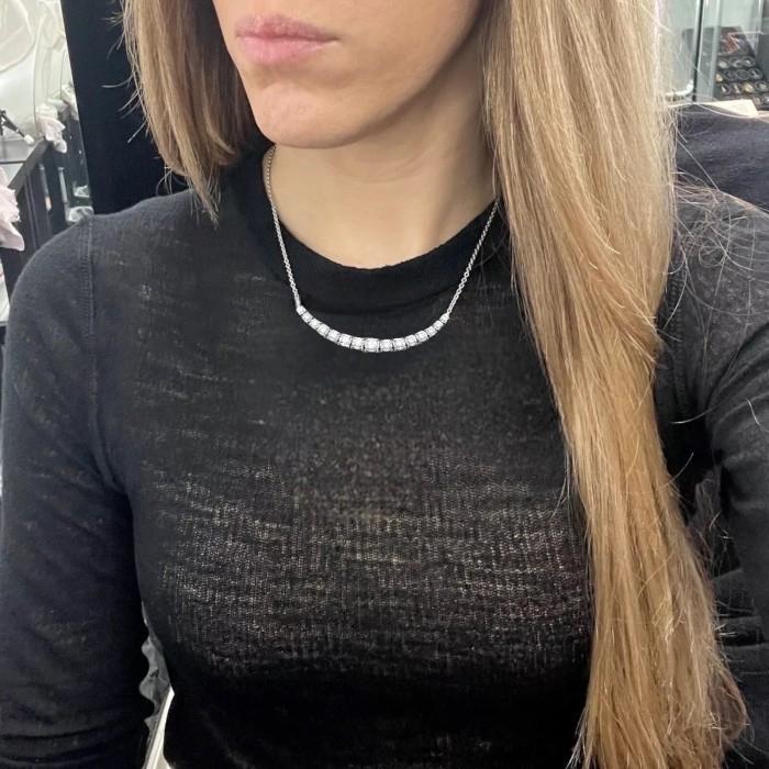 Diamond Aurel Tennis Necklace 18K-Diamond Jewelry-11KBGT1400LSWP-HT