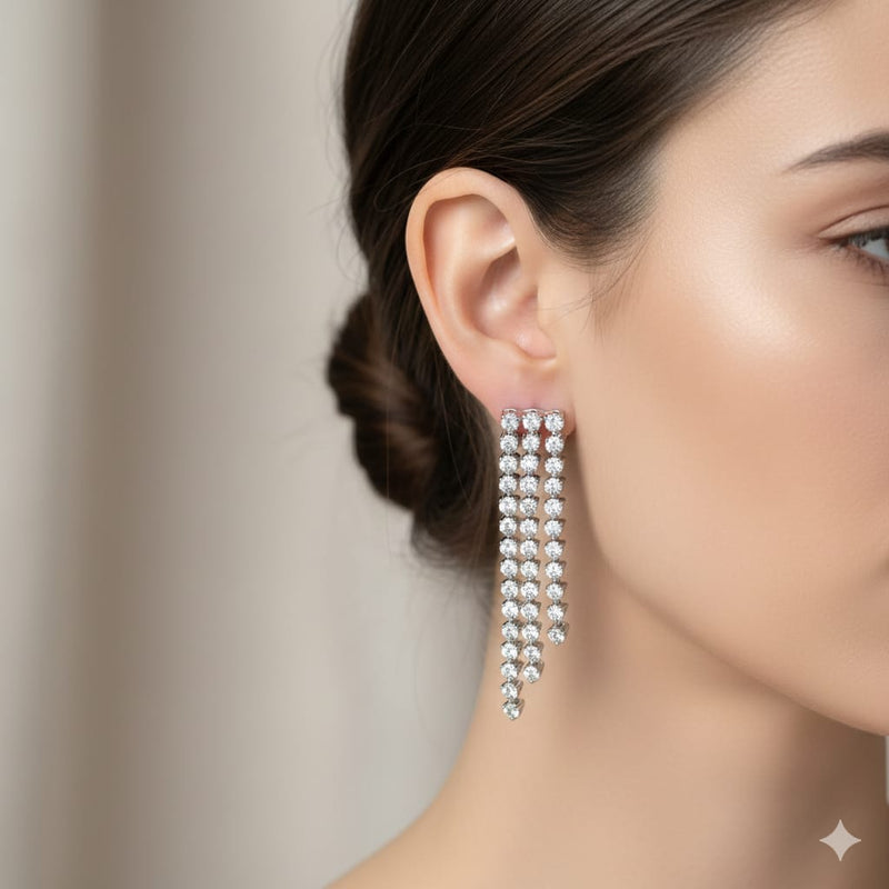 Tristran Diamond Earring 3 Baris 18K Gold-Diamond Jewelry-36ABGT7319WPLS-HT