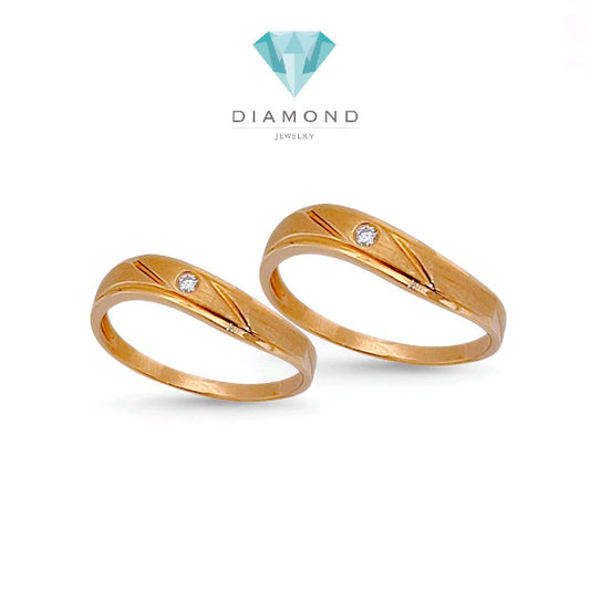 Cincin Kawin Rose Gold 1 Mata 18K/Wedding Ring 18K-Diamond Jewelry 39CBNKH3914WPLS/40CBNKH2850WPLS-HT