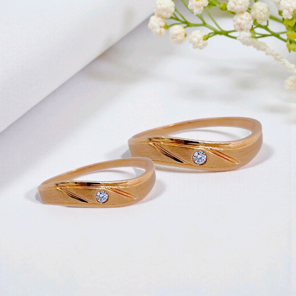 Cincin Kawin Rose Gold 1 Mata 18K/Wedding Ring 18K-Diamond Jewelry 39CBNKH3914WPLS/40CBNKH2850WPLS-HT