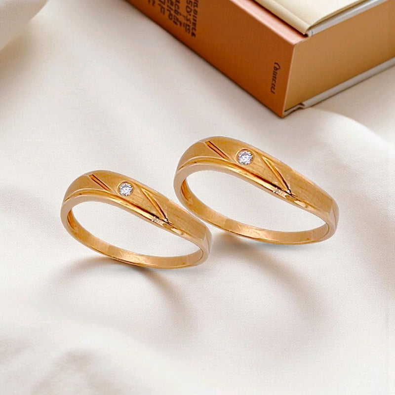 Cincin Kawin Rose Gold 1 Mata 18K/Wedding Ring 18K-Diamond Jewelry 39CBNKH3914WPLS/40CBNKH2850WPLS-HT