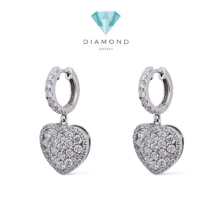 Heart Diamond Earring 18K / Diamond Jewelry