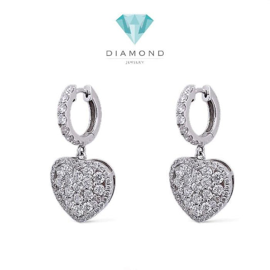 Heart Diamond Earring 18K / Diamond Jewelry