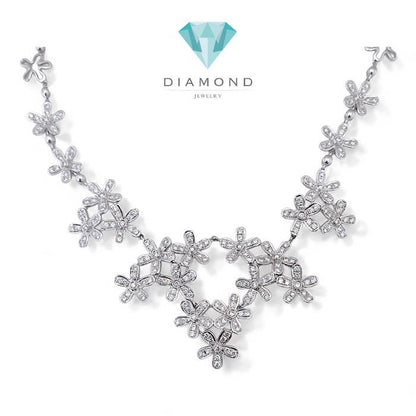 Flower Diamond Necklace / Diamomd Jewelry