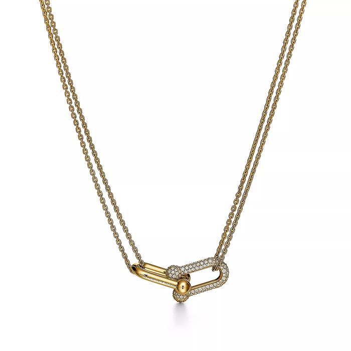 Hardware Tif Pendant Necklace 18K Rose Gold Diamond Jewelry
