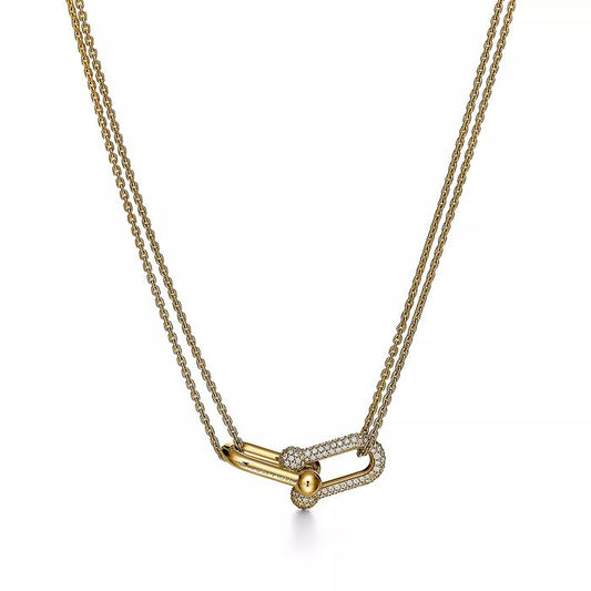 Hardware Tif Pendant Necklace 18K Rose Gold Diamond Jewelry