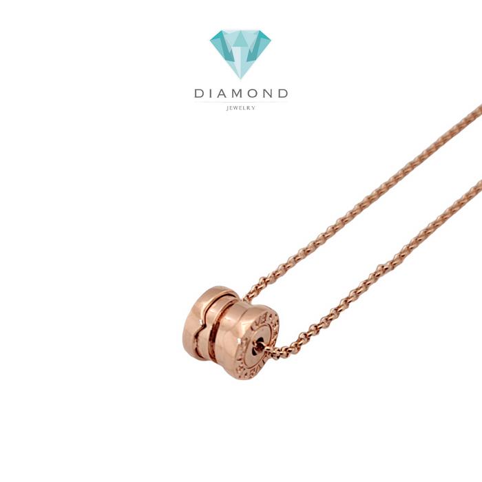 Pendant round bzero small gold necklace simple 18k -Diamond Jewelry bv